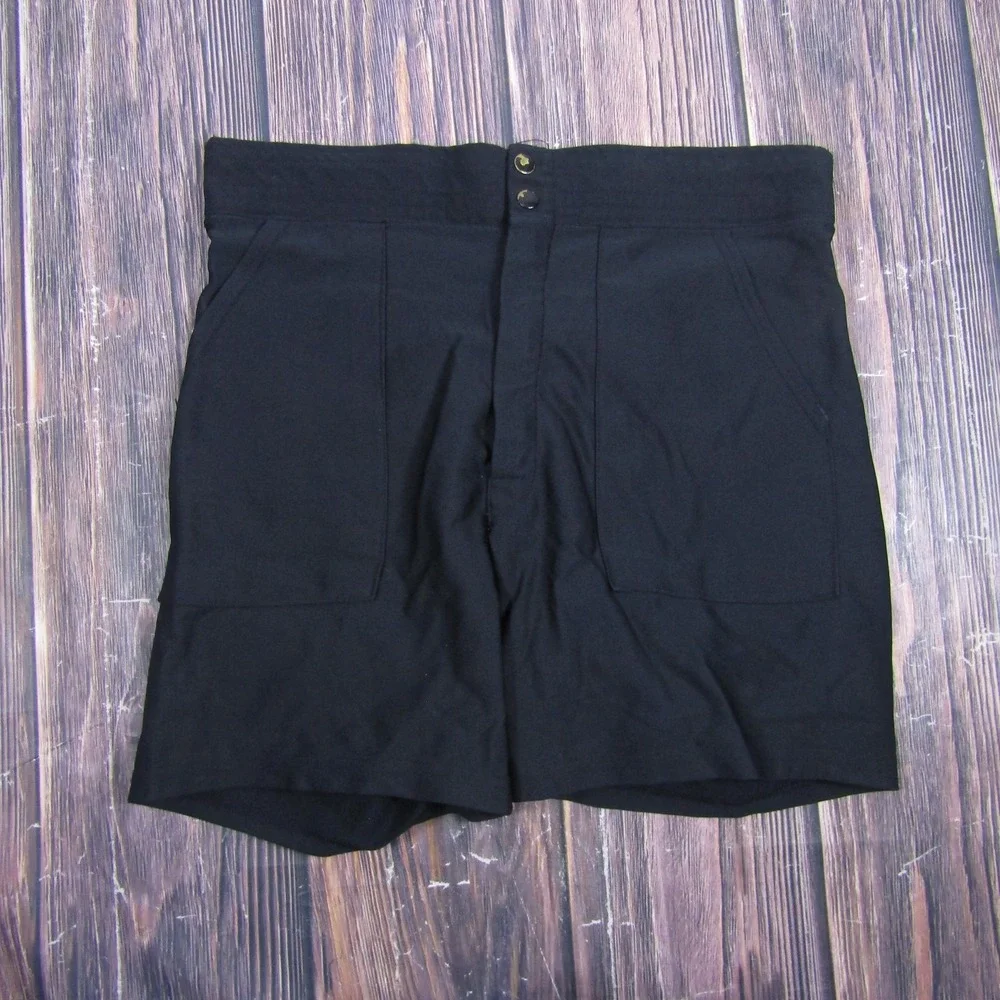 Vintage Sand-Knit Mens Medium 30-32 Black Knit Sweat Shorts Athletic Pockets